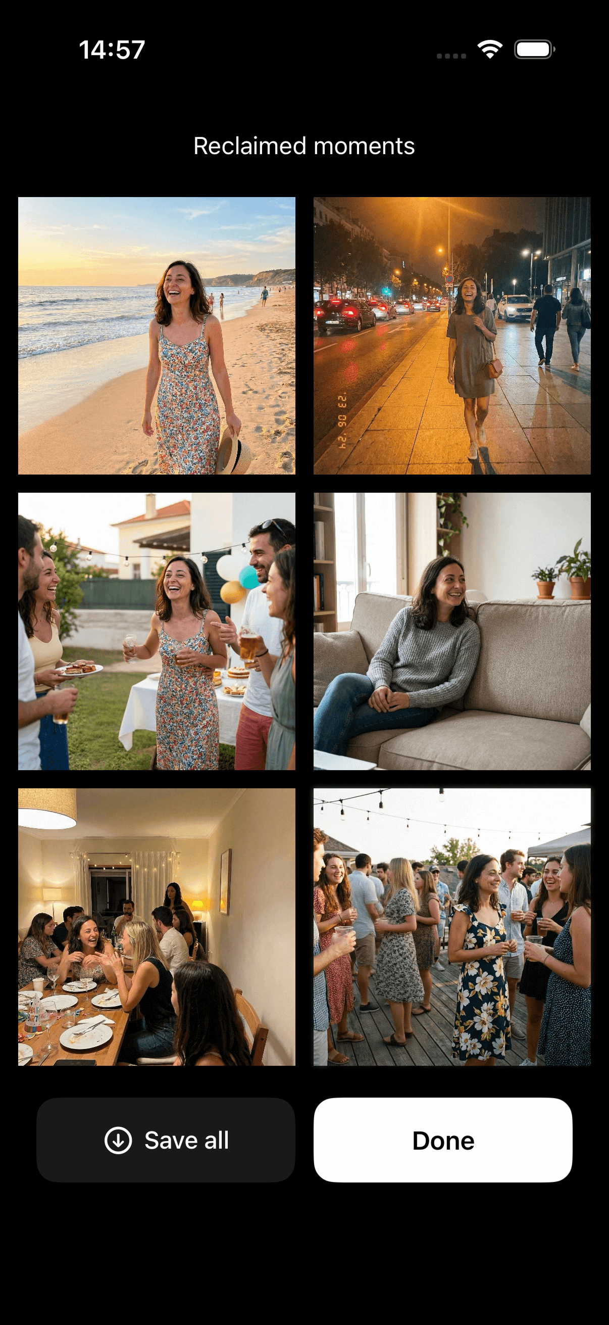 UNCOUPLE app - photo with person removed, reclaimed memory